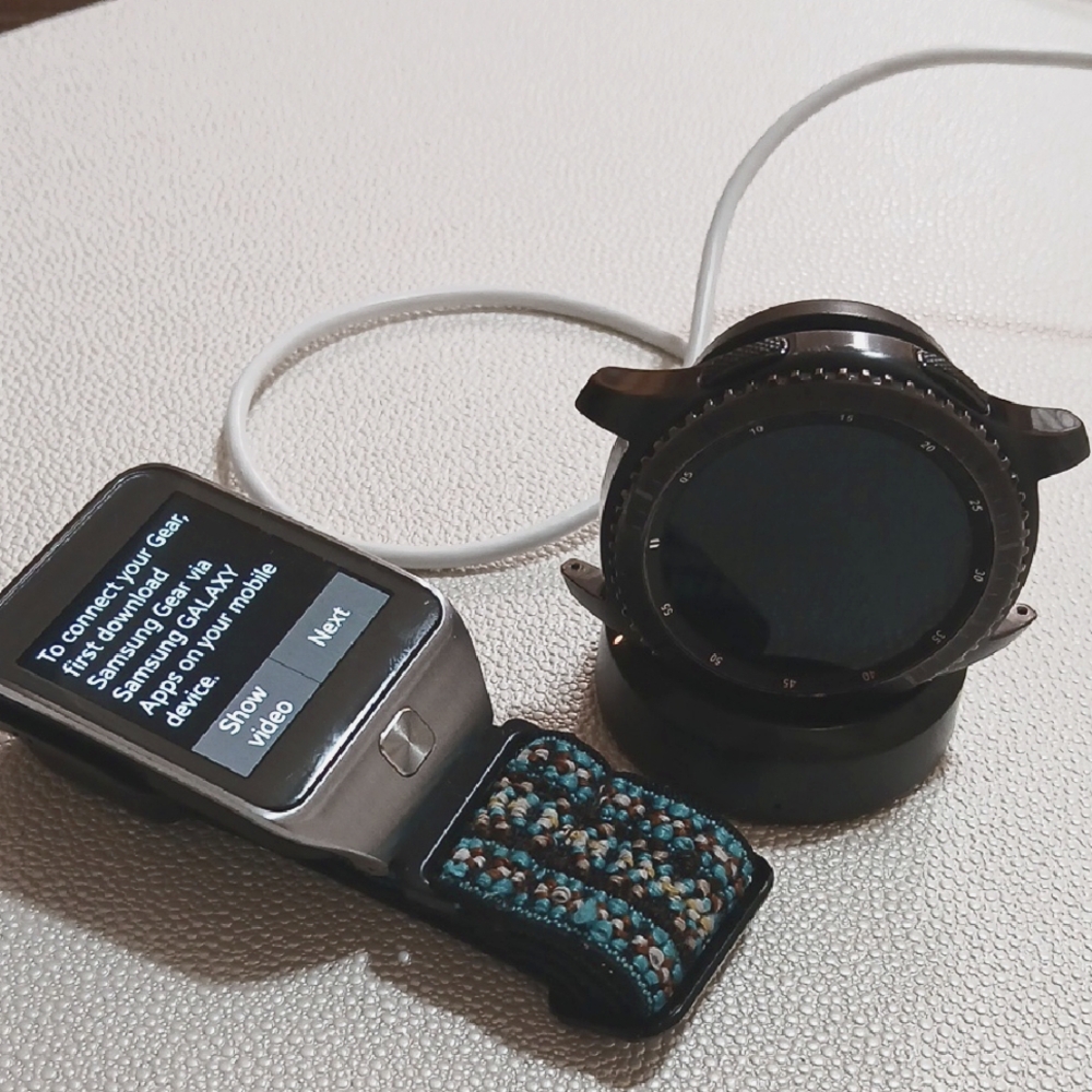 Two Samsung Black Smartwatches Official Samsung.